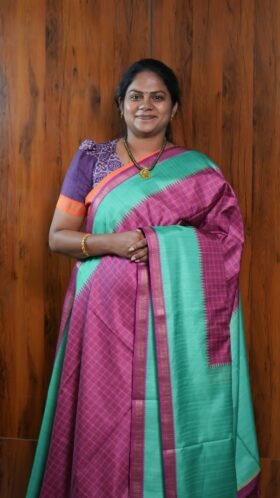 Semi Printed Tussar Sarees Simple Wear / SKU122 – 4