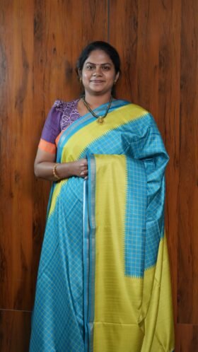 Semi Printed Tussar Sarees Work Wear / SKU122 – 5