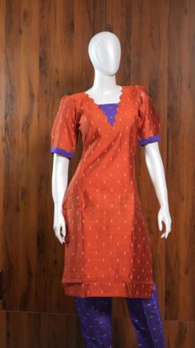 Silk Cotton Kurti Set Regular Wear / SKU121 – 3