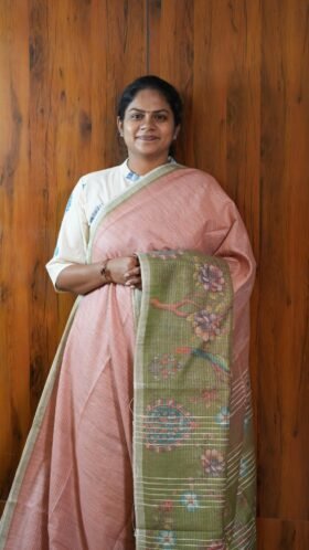 Tissue Shaded Bhaswada Simple Work Saree / SKU124 – 4