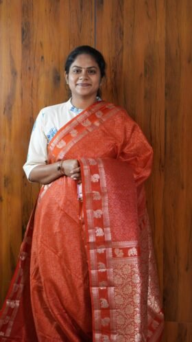 Cotton Banarus Sarees Festive Function Wear / SKU123 – 2