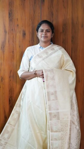 Cotton Banarus Sarees Simple Function Wear / SKU123 – 4