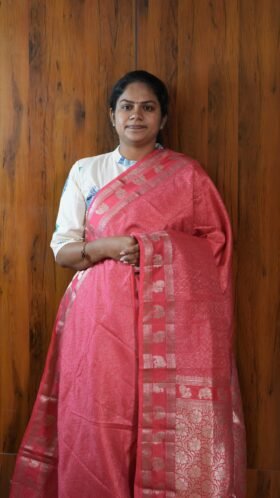 Cotton Banarus Sarees Simple Function Wear / SKU123 – 5