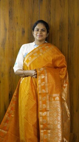 Cotton Banarus Sarees Work Function Wear / SKU123 – 6