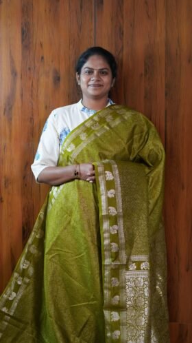 Cotton Banarus Sarees Lightweight Function Wear / SKU123 – 8