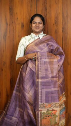 Tissue Tussar Easy Wear Saree / SKU127 – 5