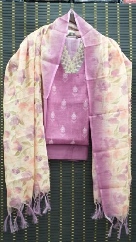 Linen Salwar Material Regular Wear Set / SKU129 – 3