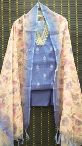 Linen Salwar Material Simple Work Wear Set / SKU129 – 4