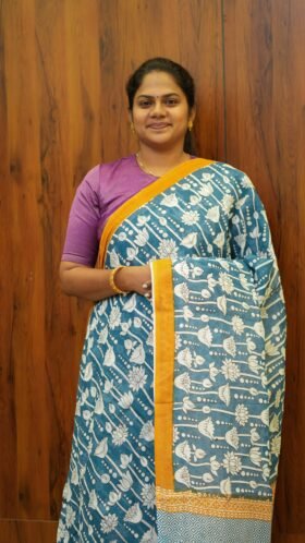 Printed Cotton Sarees Office Style / SKU137 – 1