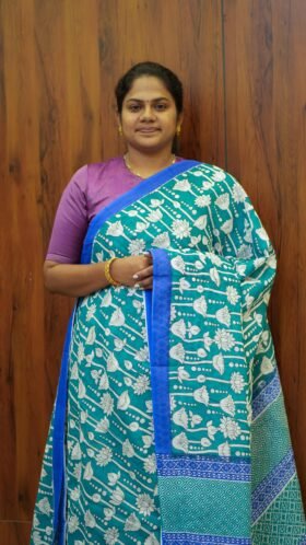 Printed Cotton Sarees Smart Look / SKU137 – 4