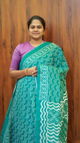 Printed Cotton Sarees Office Ready / SKU137 – 9