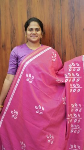 Shibori Art Tussar Sarees Office Style / SKU135 – 1