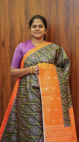 Ikkat Chappa Sarees Office Style / SKU132 – 1