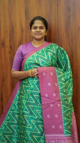 Ikkat Chappa Sarees Textured Style / SKU132 – 7