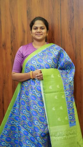 Ikkat Chappa Sarees Office Ready / SKU132 – 9