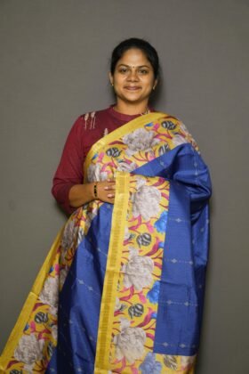 Printed Tussar Sarees Smart Pattern / SKU155 - 5