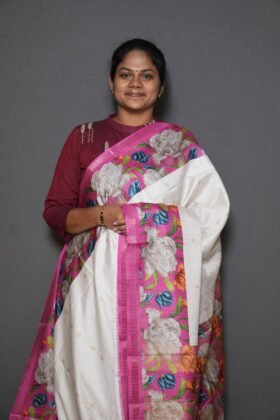 Printed Tussar Sarees Neat Look / SKU155 - 6