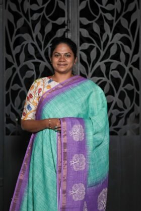 Chex Linen Cotton Sarees Pattern Focus / SKU180 – 3